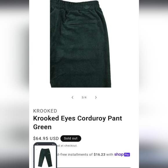 Krooked Pants S 12/13y age - Picture 8 of 16